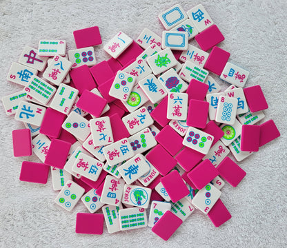 3d printed mah jongg tiles magenta lime cyan high resolution multicolor smooth face floating lightweight