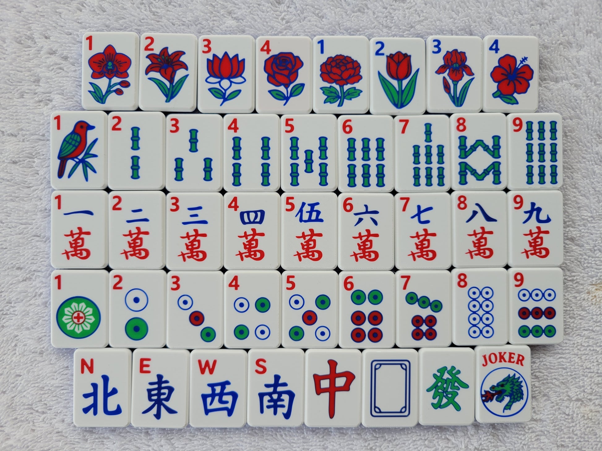 3d printed mah jongg tiles magenta lime cyan high resolution multicolor smooth face floating lightweight