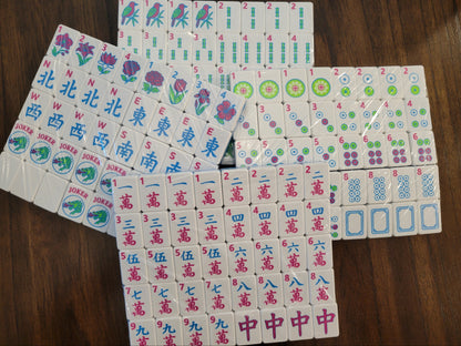 3d printed mah jongg tiles magenta lime cyan high resolution multicolor smooth face floating lightweight