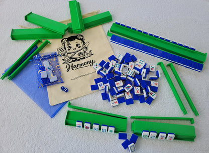Harmony 3D Printed Full Size Mah Jongg Travel Set - Electric Blue
