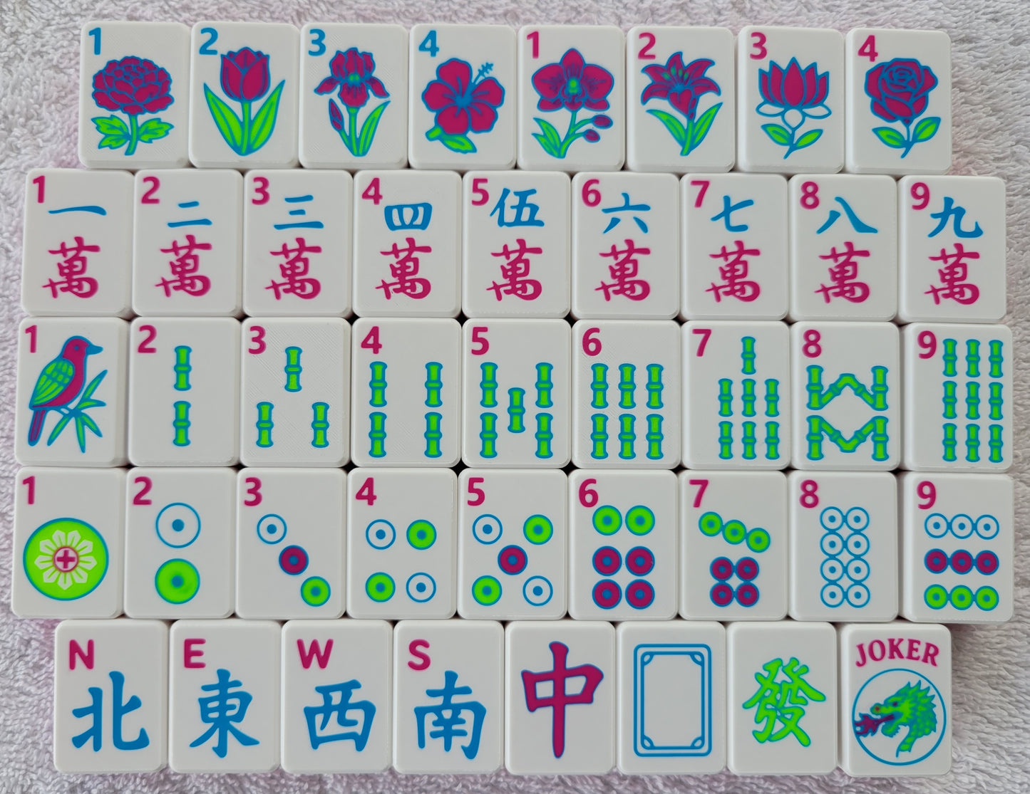 Harmony 3D Printed Full Size Mah Jongg Travel Set - Magenta