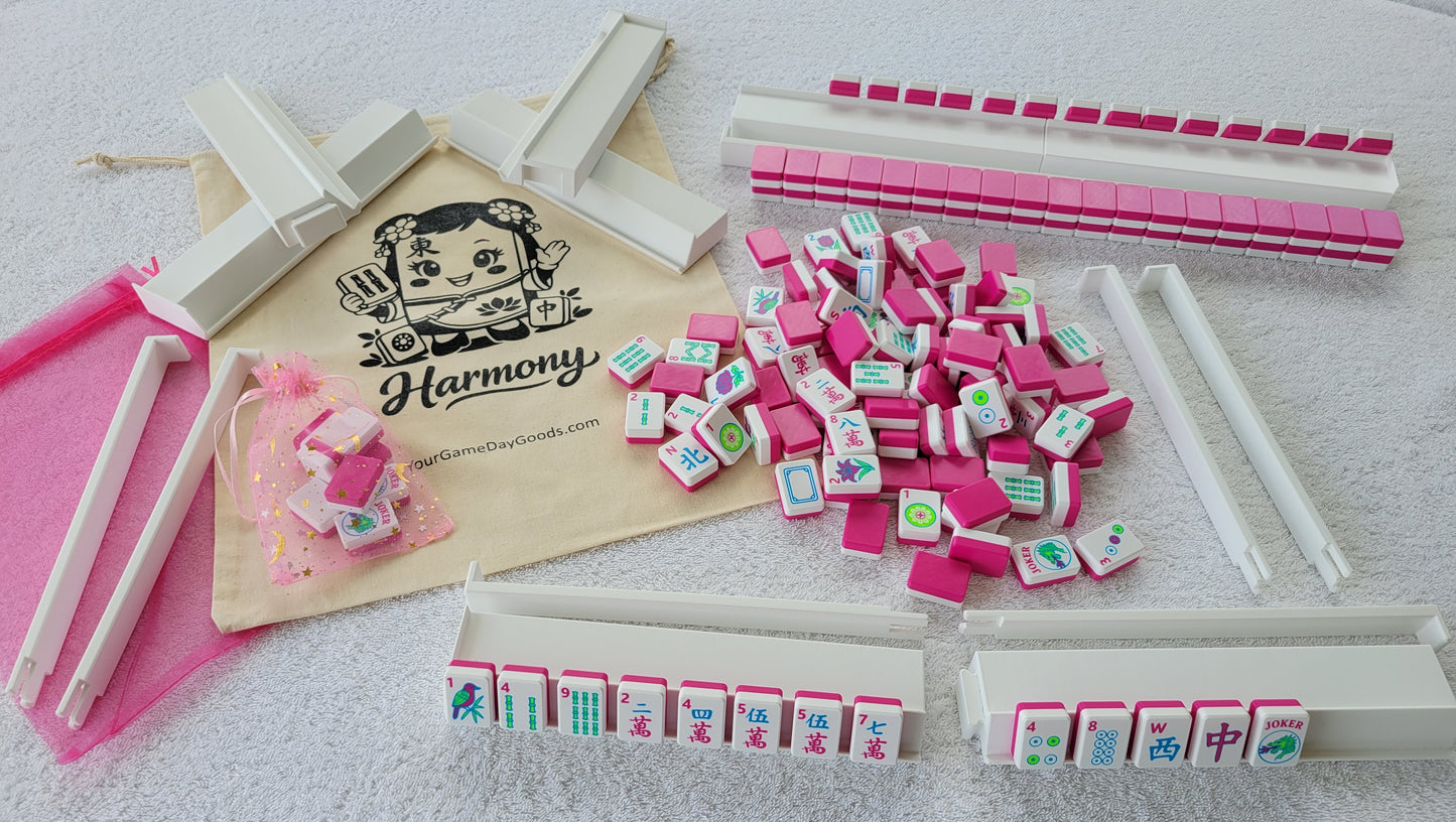 Harmony 3D Printed Full Size Mah Jongg Travel Set - Magenta