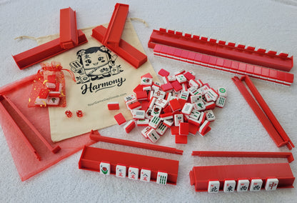 Harmony 3D Printed Full Size Mah Jongg Travel Set - Red