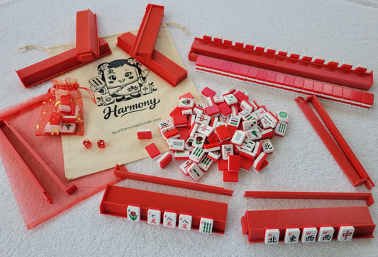 Harmony 3D Printed Full Size Mah Jongg Travel Set - Red