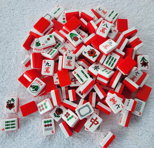 Harmony 3D Printed Full Size Mah Jongg Travel Tiles - Red