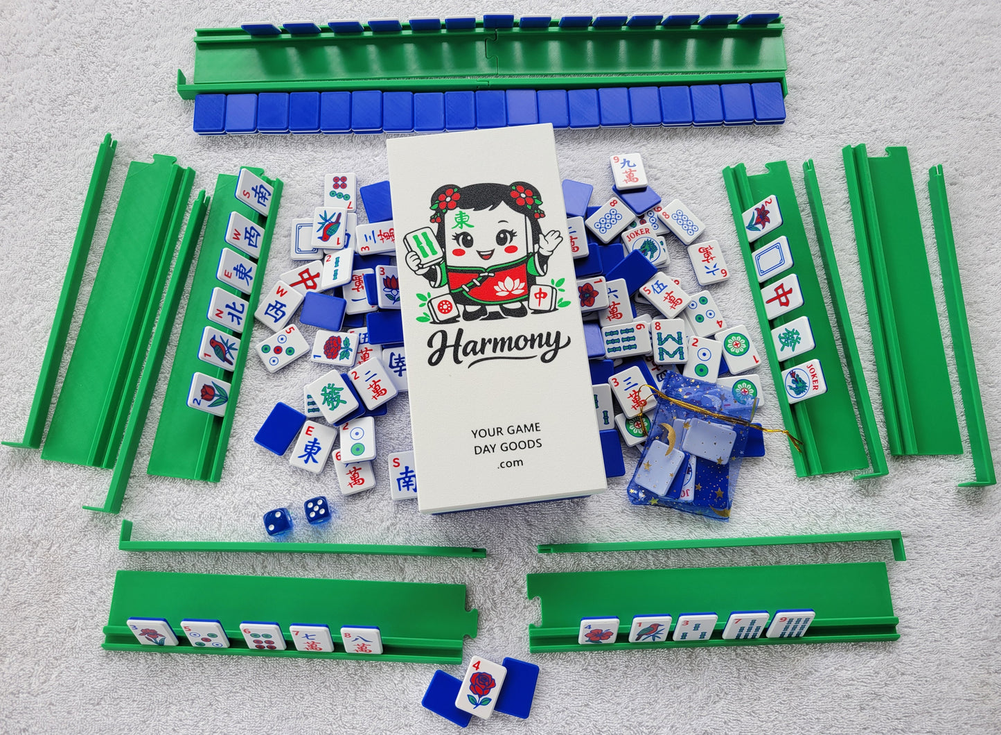 3d printed mah jongg tiles red green black high resolution multicolor smooth face floating lightweight electric blue