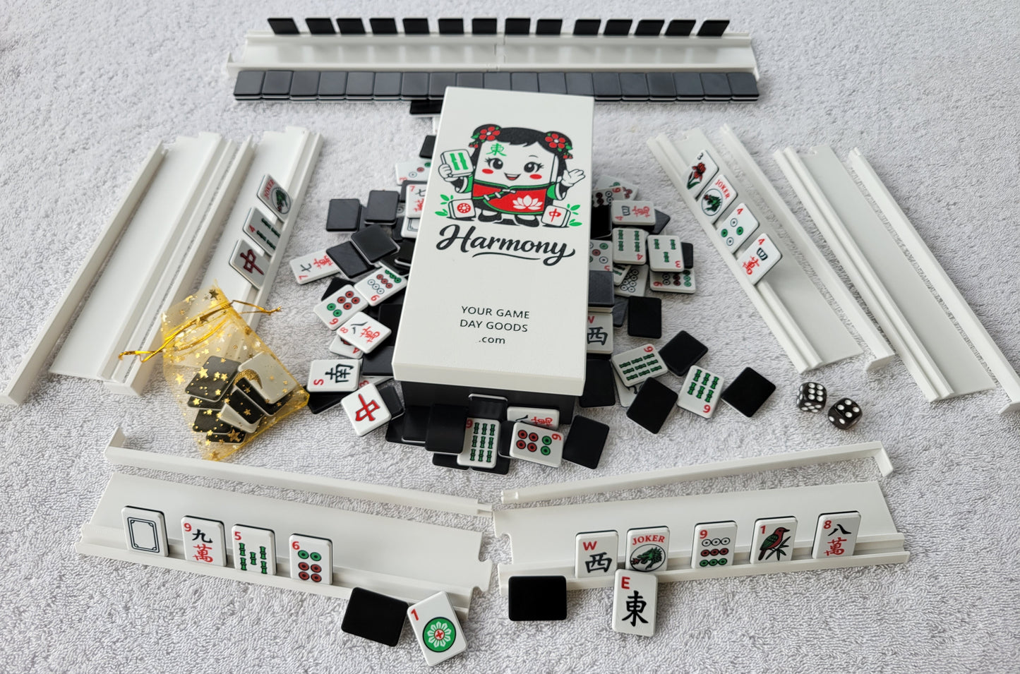 3d printed mah jongg tiles magenta lime cyan red green black high resolution multicolor smooth face floating lightweight