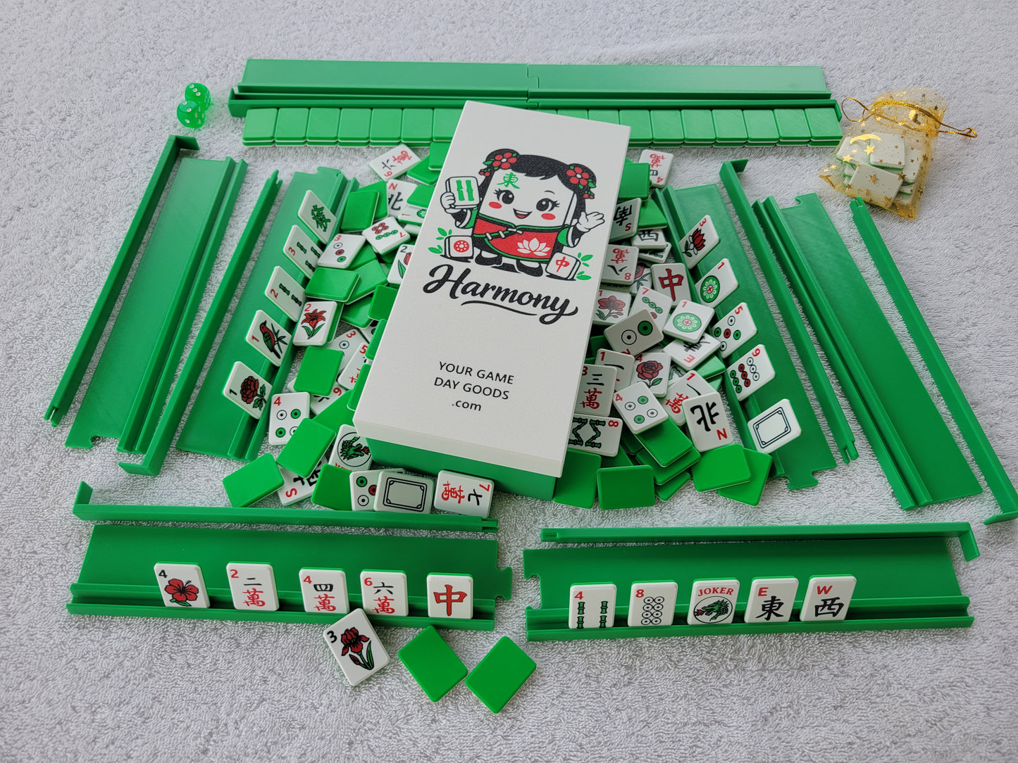 3d printed mah jongg tiles magenta lime cyan red green black high resolution multicolor smooth face floating lightweight
