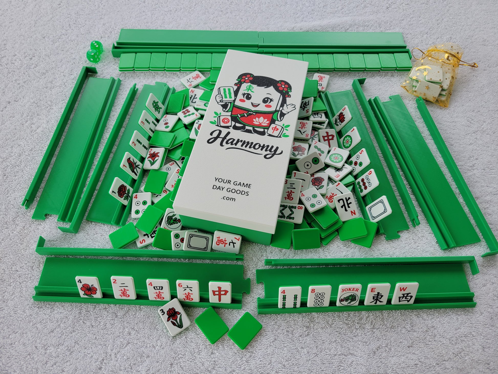 3d printed mah jongg tiles magenta lime cyan red green black high resolution multicolor smooth face floating lightweight