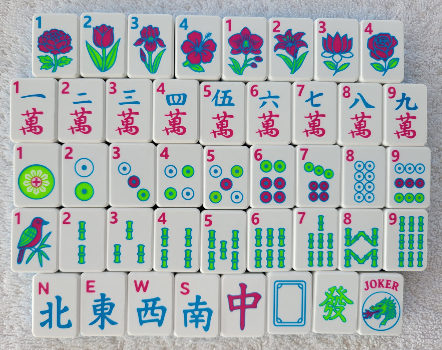 Harmony 3D Printed Full Size Mah Jongg Travel Set - Cyan