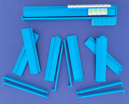 Harmony 3D Printed Full Size Mah Jongg Travel Set - Thin Racks - Cyan Tiles