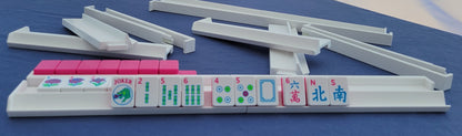 Harmony 3D Printed Full Size Mah Jongg Travel Set - Thin Racks - Magenta Tiles