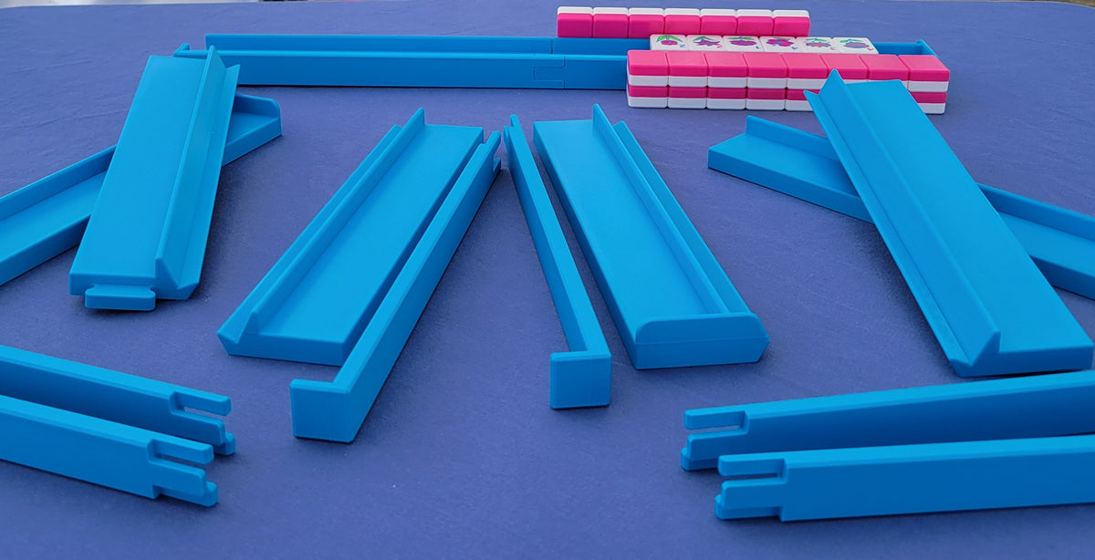Harmony 3D Printed Full Size Mah Jongg Travel Set - Thin Racks - Magenta Tiles