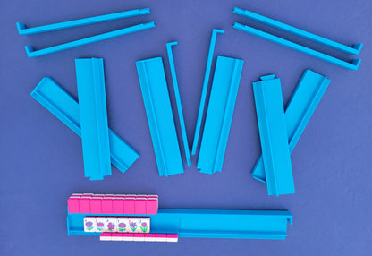 Harmony 3D Printed Full Size Mah Jongg Travel Set - Thin Racks - Magenta Tiles