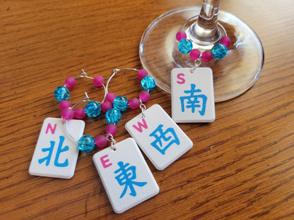 Mah Jongg Tile Wine Charms - Winds