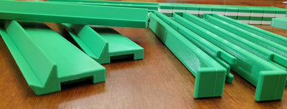 Harmony 3D Printed Full Size Mah Jongg Travel Set - Thin Racks - Green Tiles