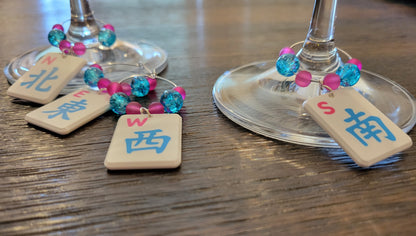 Mah Jongg Tile Wine Charms - Winds