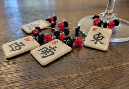 Mah Jongg Tile Wine Charms - Winds